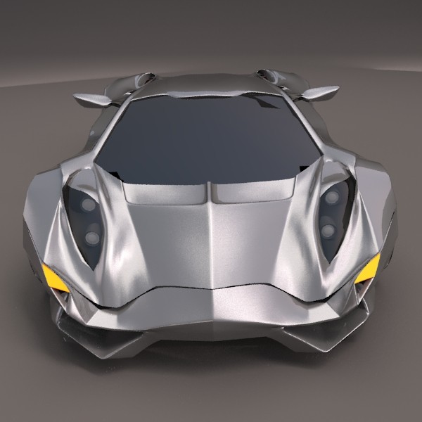 supercar realistic concept 3d 3ds - Vikintador supercar by kolex